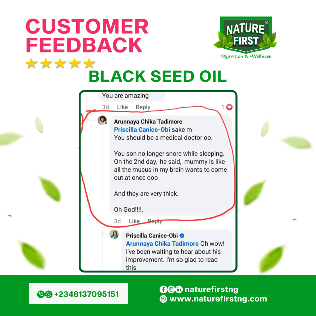 Testimonial - Nature First Black Seed OIl
